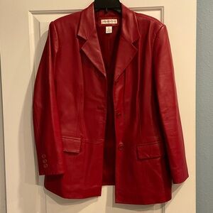 Preston & York Red Leather Blazer